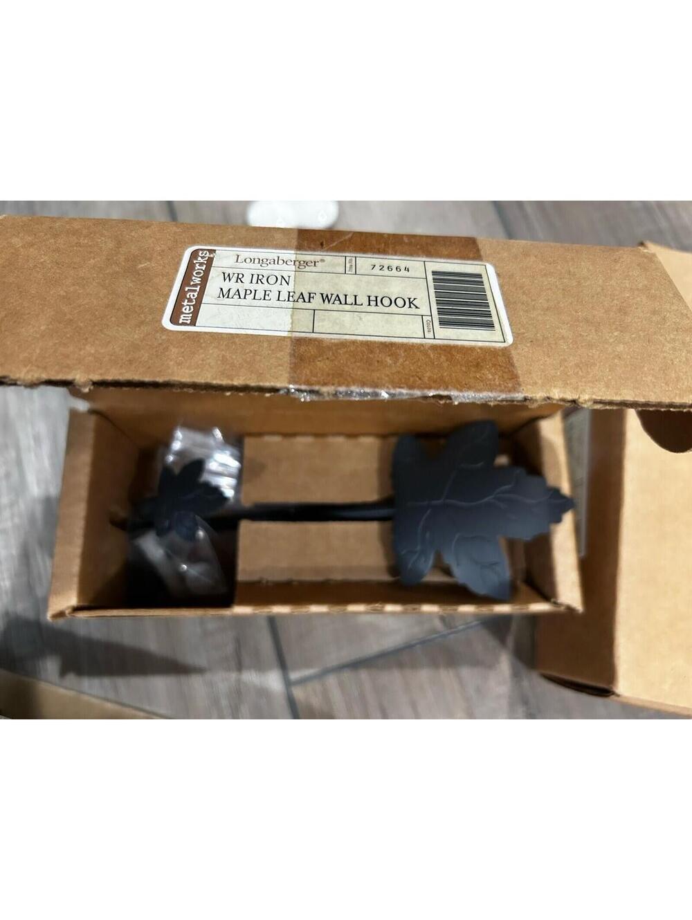 Longaberger MAPLE LEAF Wrought Iron Wall Hooks 72664 NEW